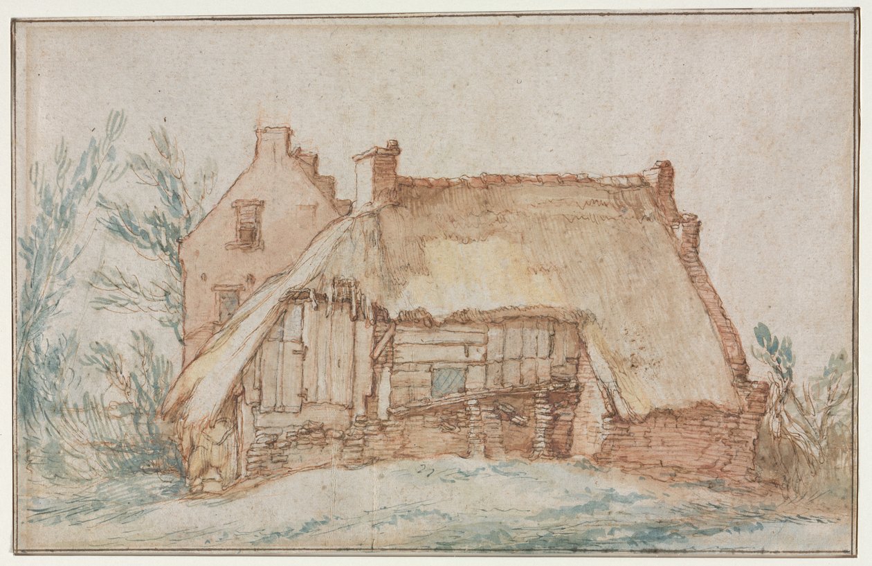 Boerenhuisje recto, ca. 1600 door Abraham Bloemaert