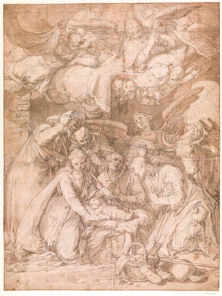 De Aanbidding van de Herders door Abraham Bloemaert