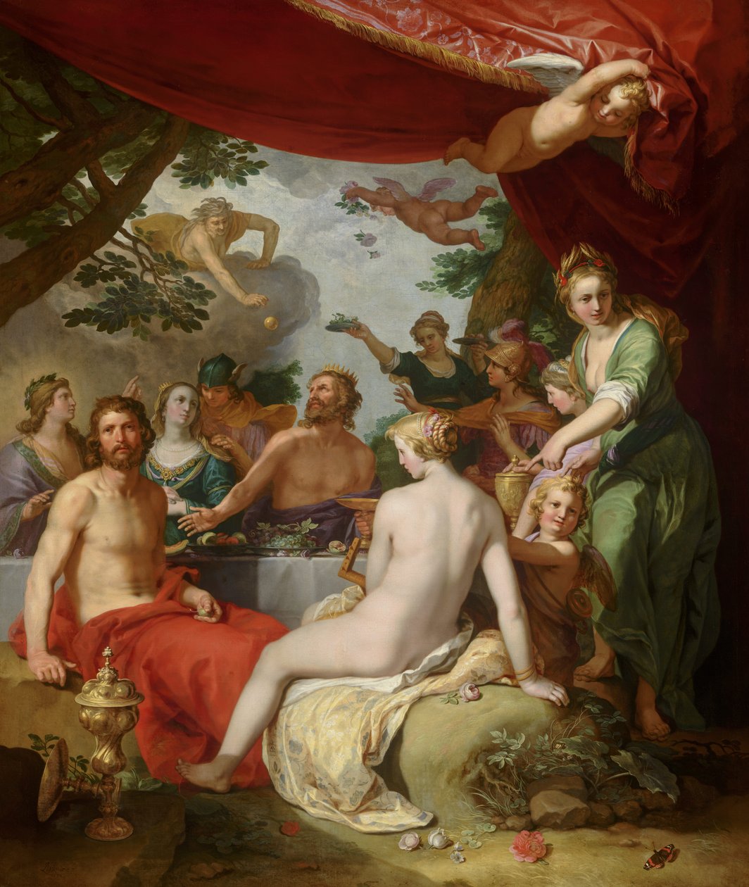 Het feest van de goden bij het huwelijk van Peleus en Thetis door Abraham Bloemaert
