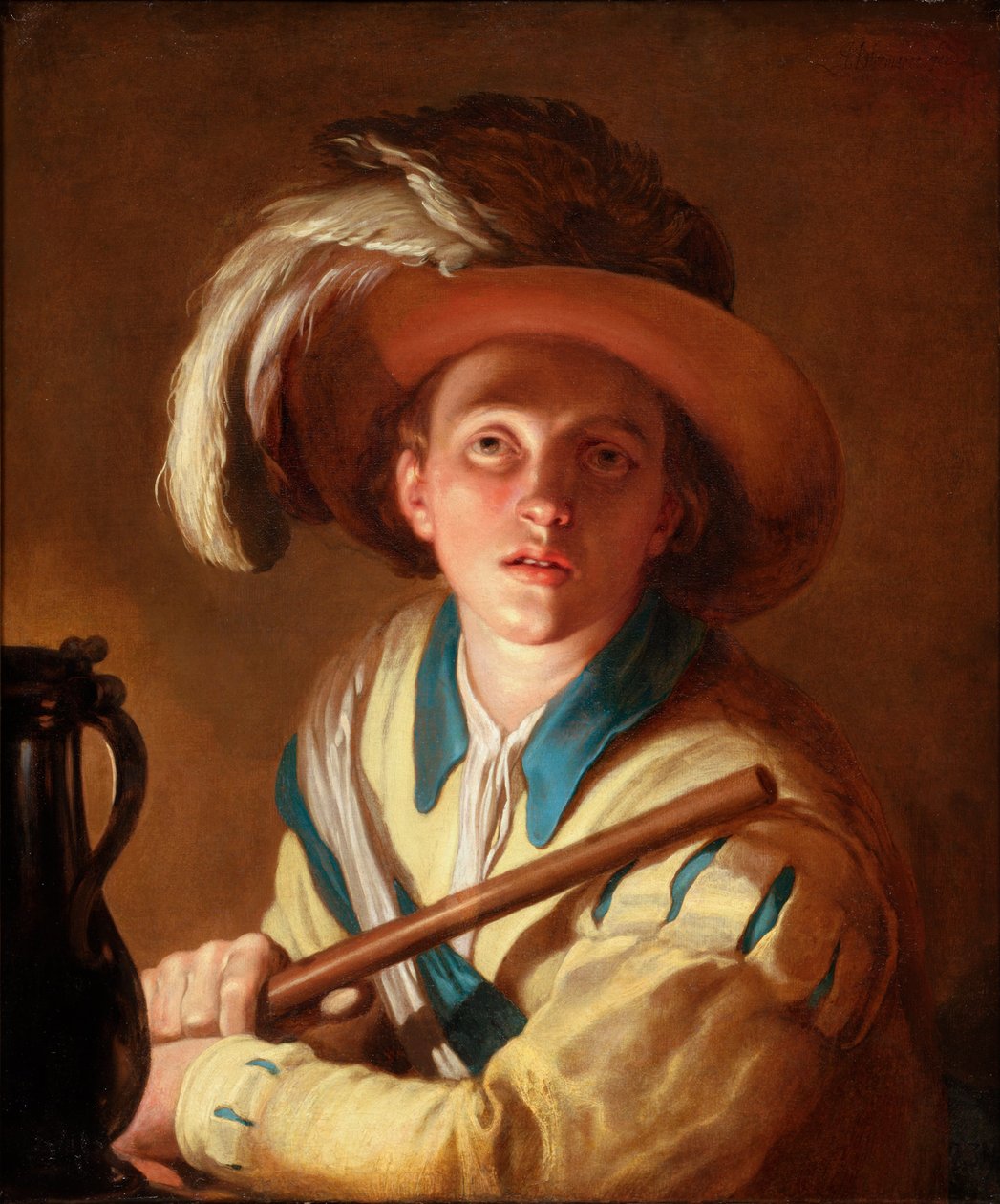 De fluitspeler (NL: originele titel: De Fluitspeler) door Abraham Bloemaert