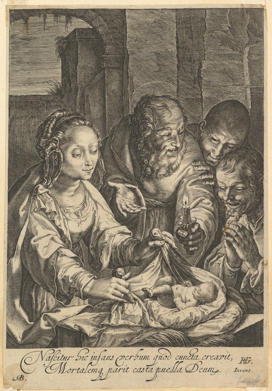 De Aanbidding der Herders door Abraham Blooteling