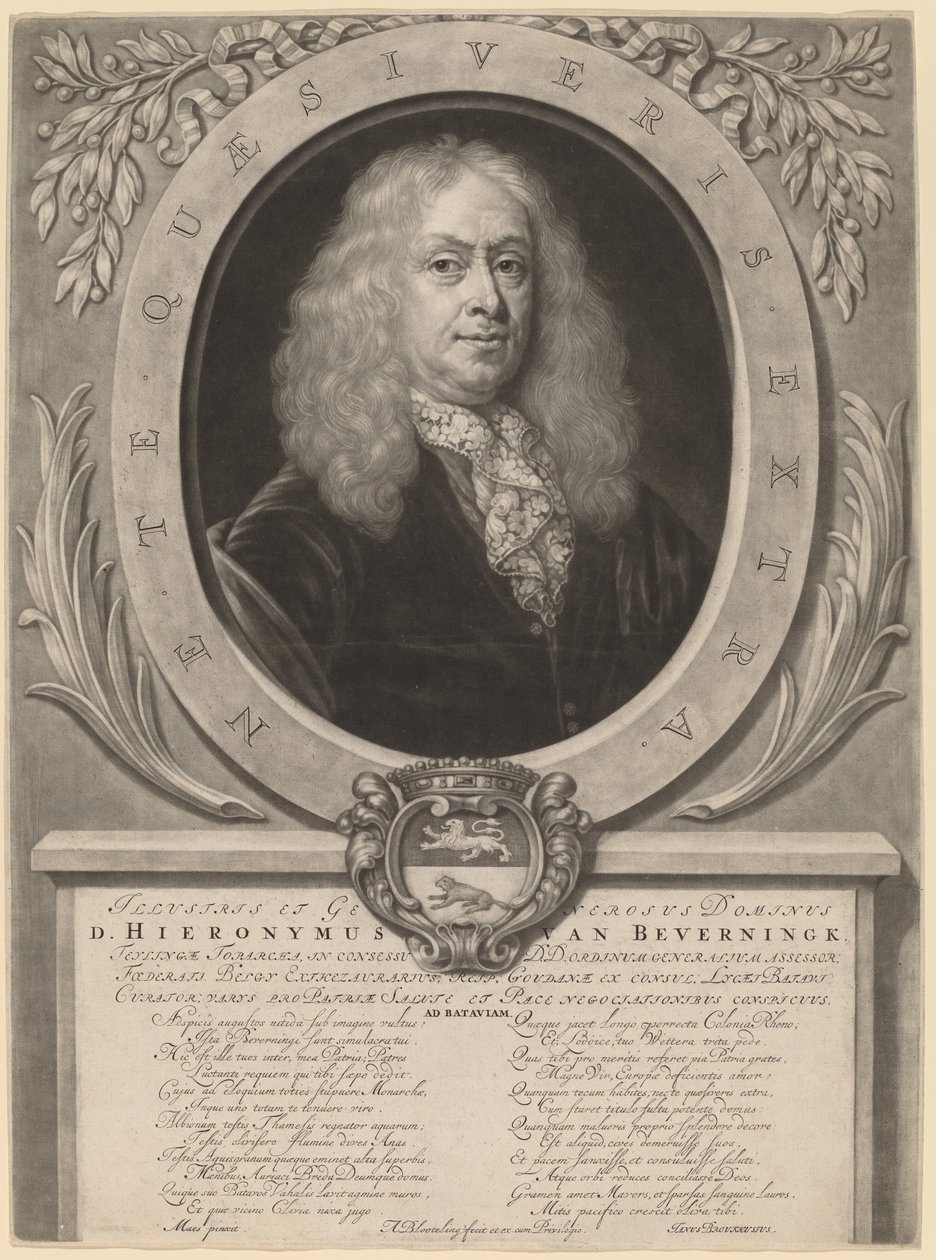 Hieronymus van Beverningk door Abraham Blooteling after Nicolaes Maes