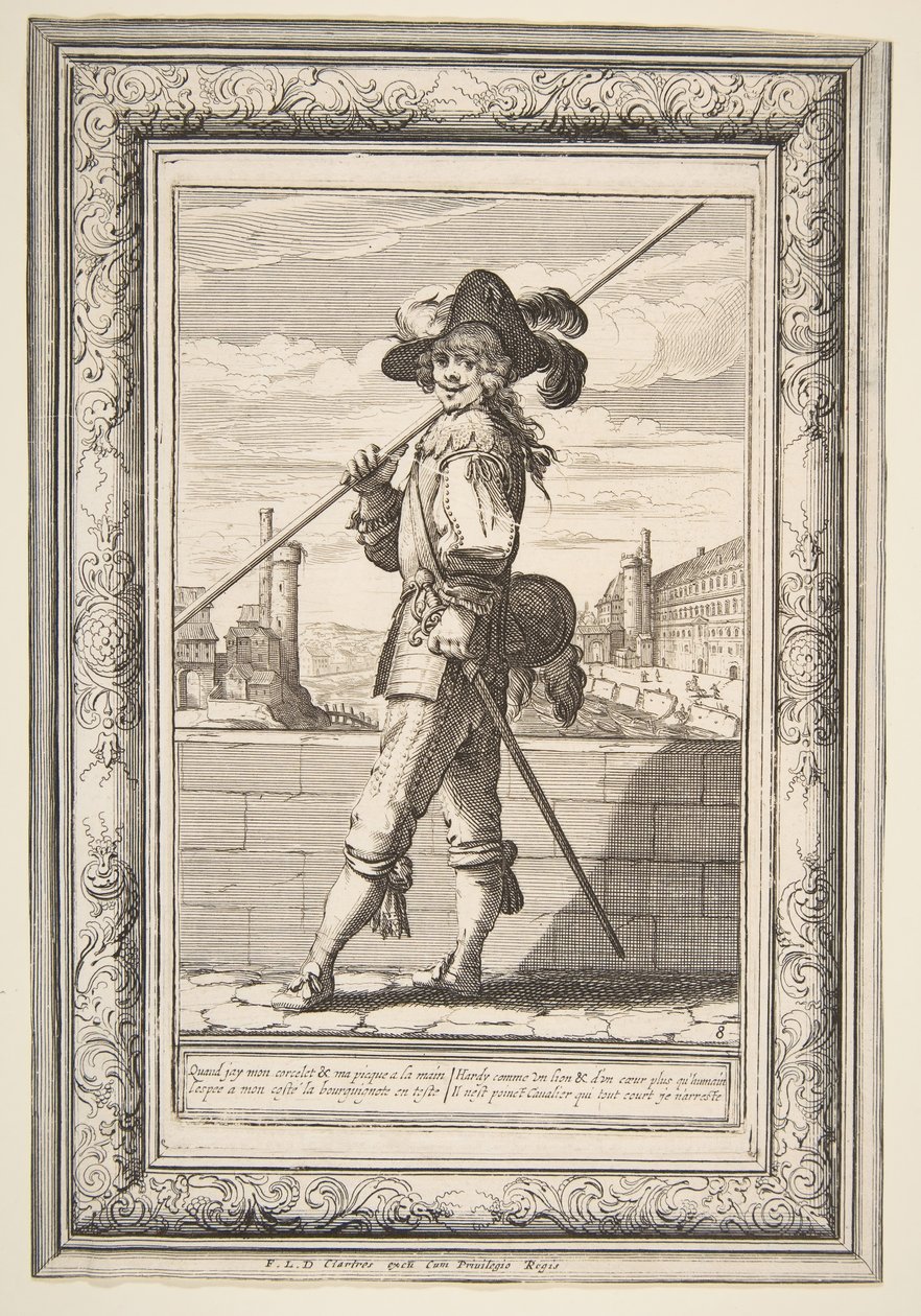 Een Piekendrager, 1632 door Abraham Bosse