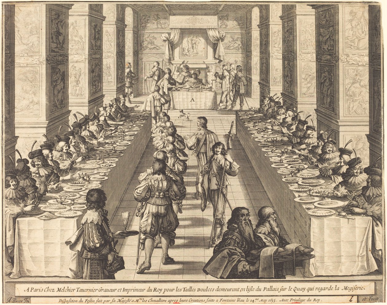 Banket Gegeven door de Koning aan de Nieuwe Ridders door Abraham Bosse