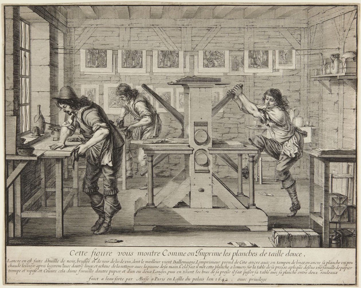 Deze afbeelding laat zien hoe je afdrukt... door Abraham Bosse