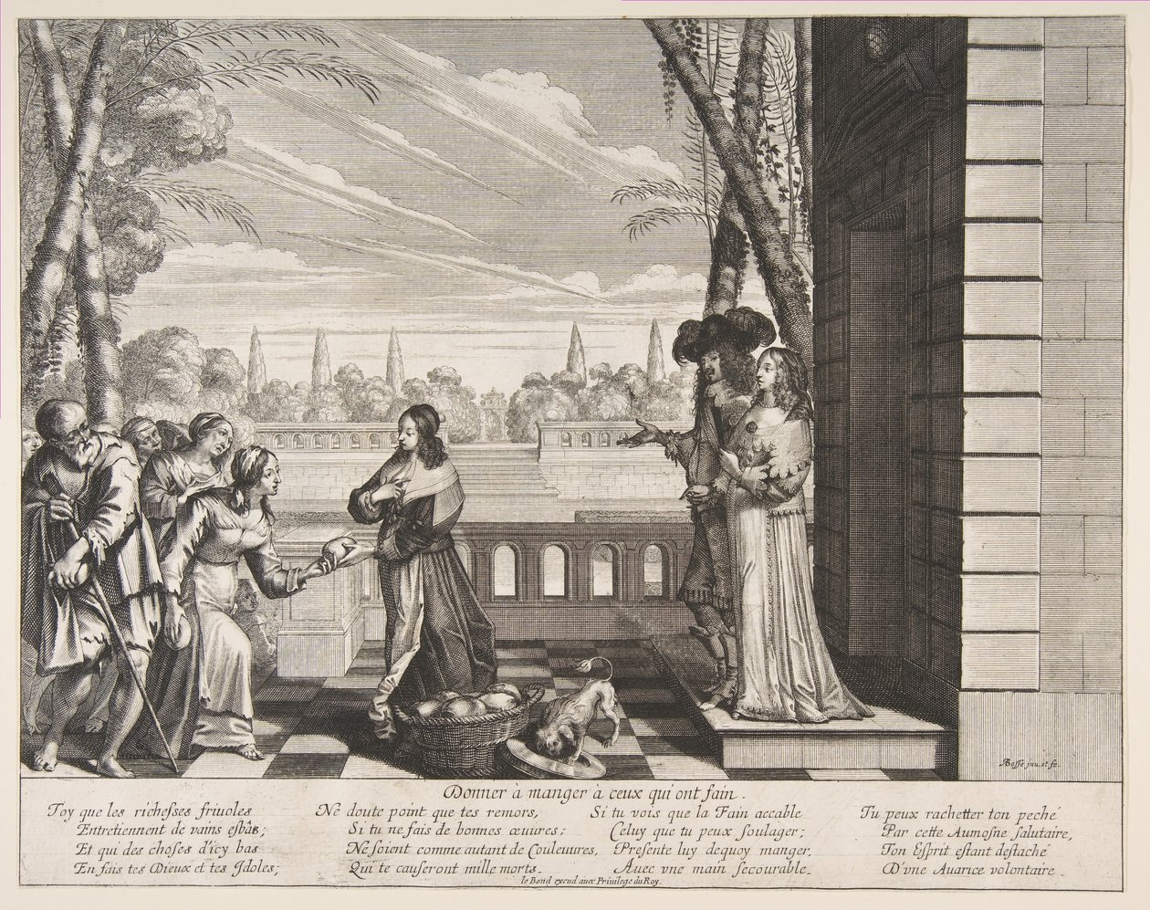 Het voeden van de hongerigen door Abraham Bosse