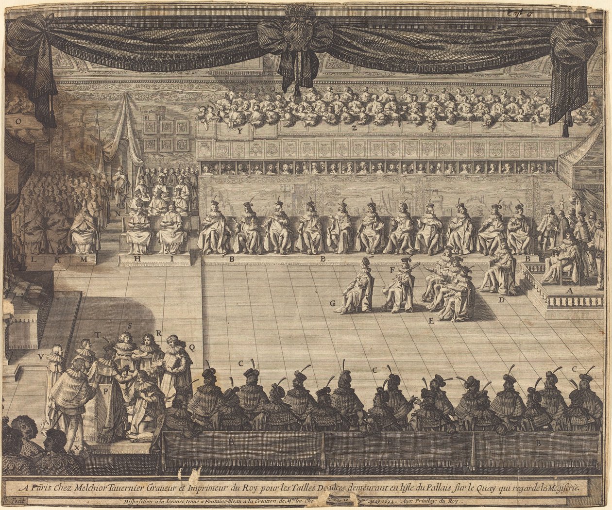 Ontmoeting in de Kapel van Fontainebleau door Abraham Bosse