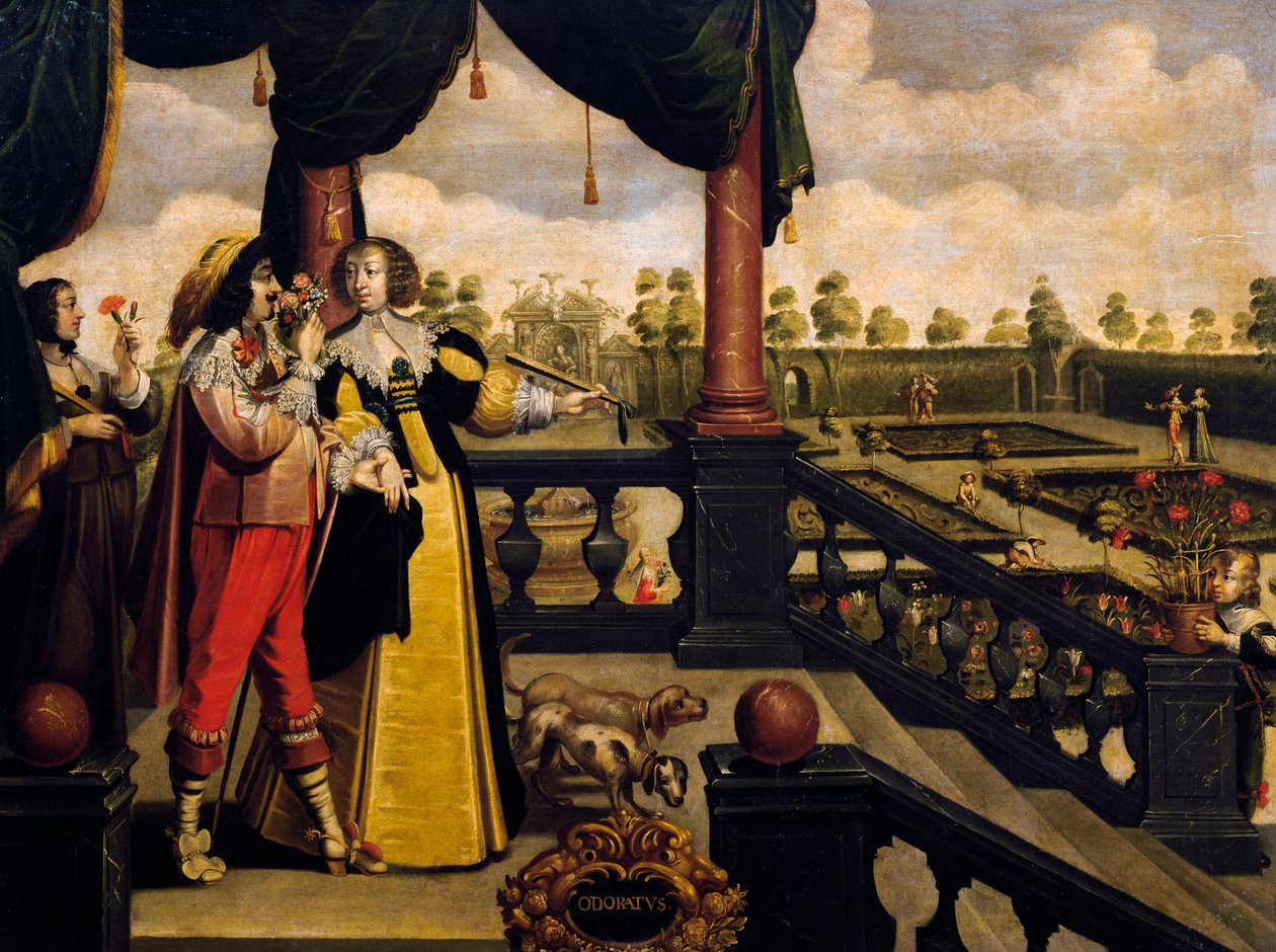 Reukzin, ca. 1635, door Abraham Bosse (1604-1676), naar schilderij uit serie van 5 door onbekende kunstenaar, Frankrijk door Abraham Bosse