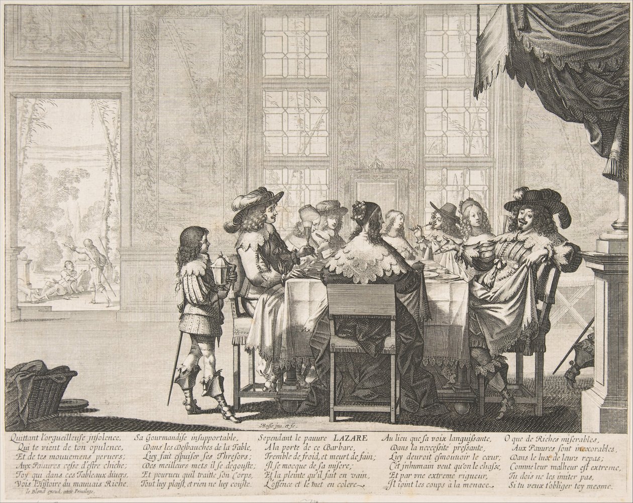 Het banket van de rijke man, midden tot laat 17e eeuw door Abraham Bosse