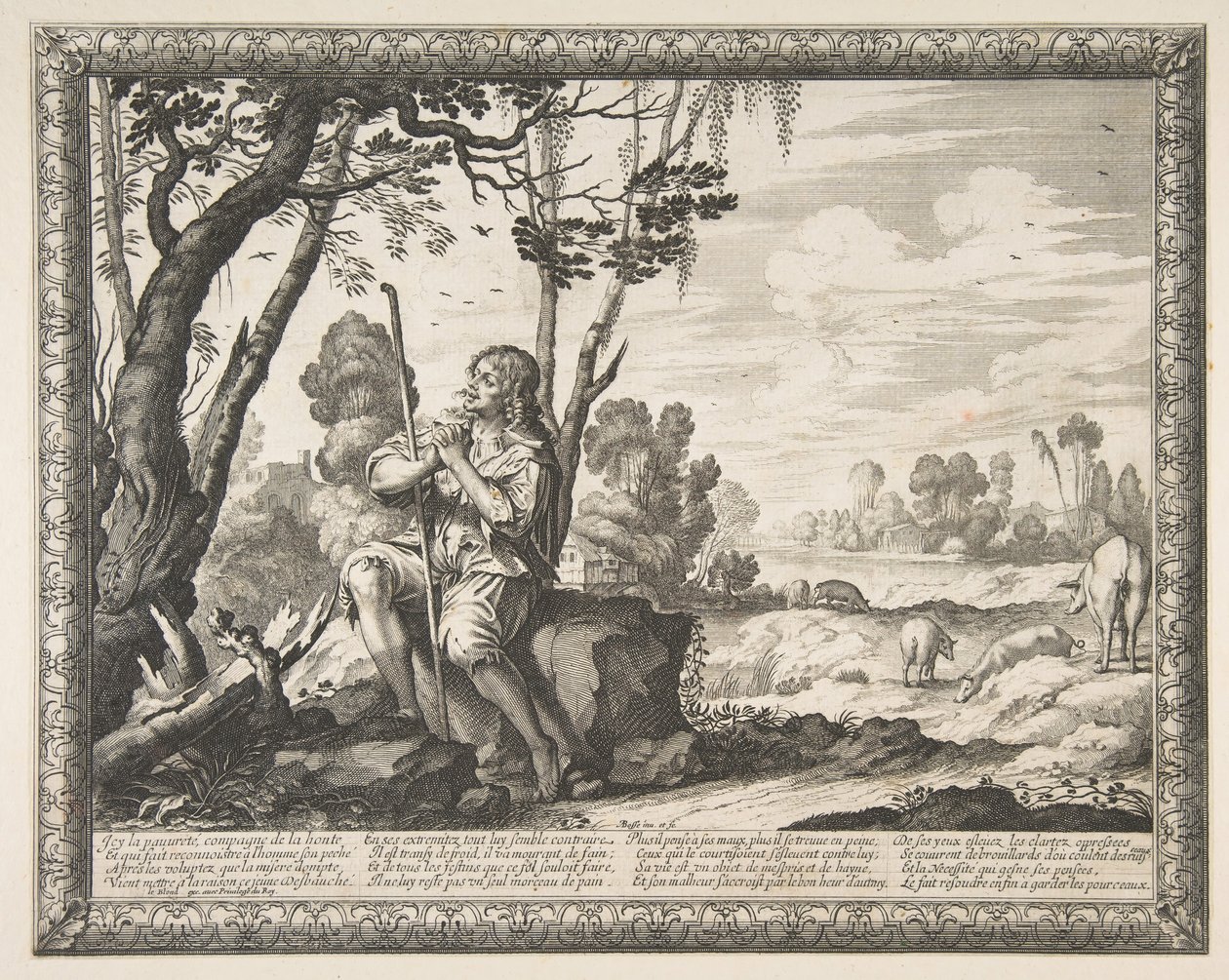 De Verloren Zoon die Varkens Hoedt door Abraham Bosse