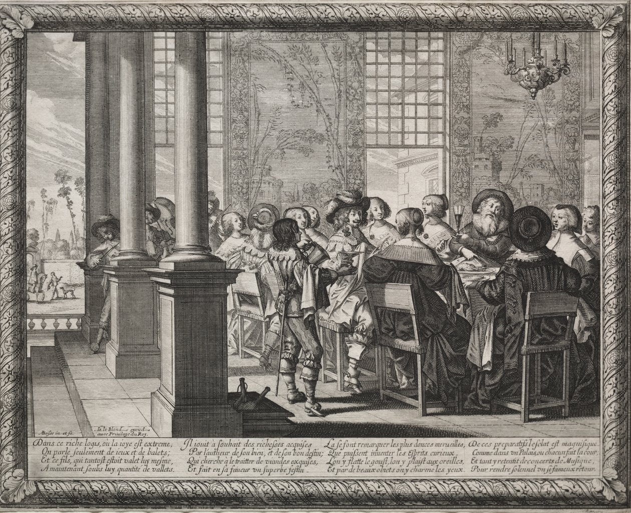 De Verloren Zoon: Het Feest ter Ere van de Terugkeer van de Verloren Zoon door Abraham Bosse