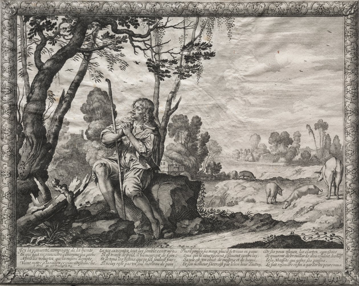 De Verloren Zoon: De Verloren Zoon die de Varkens Hoedt door Abraham Bosse