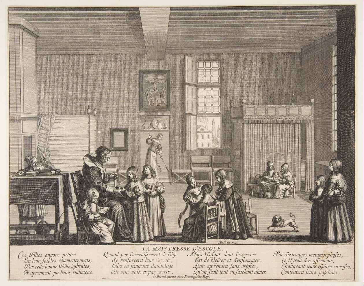 De schooljuffrouw door Abraham Bosse