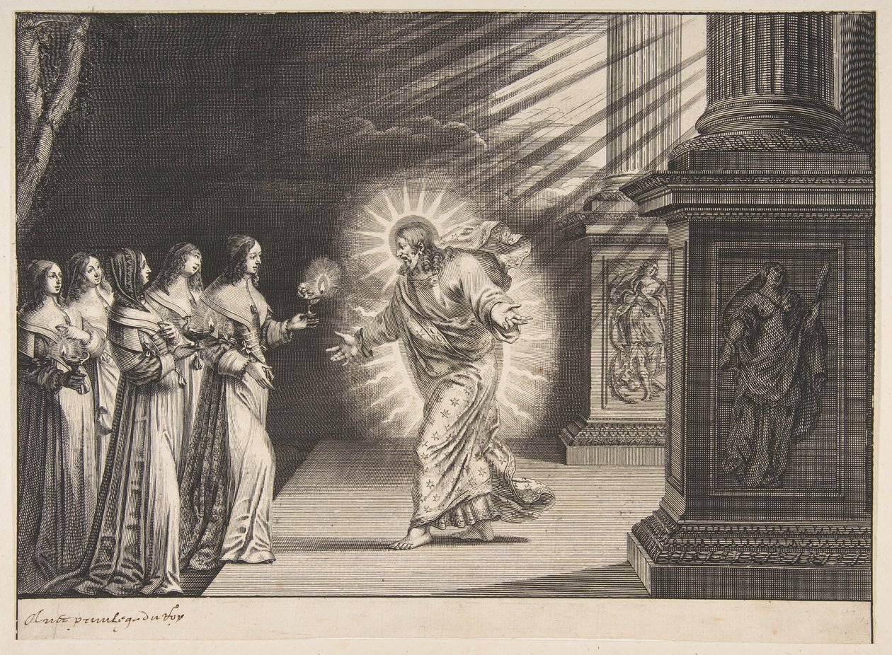 De wijze maagden voor Christus door Abraham Bosse