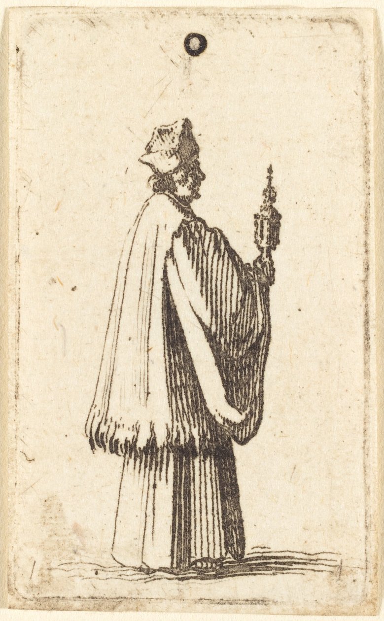 Priester die het Heilig Sacrament van de Eucharistie Draagt door Abraham Bosse or Jacques Callot