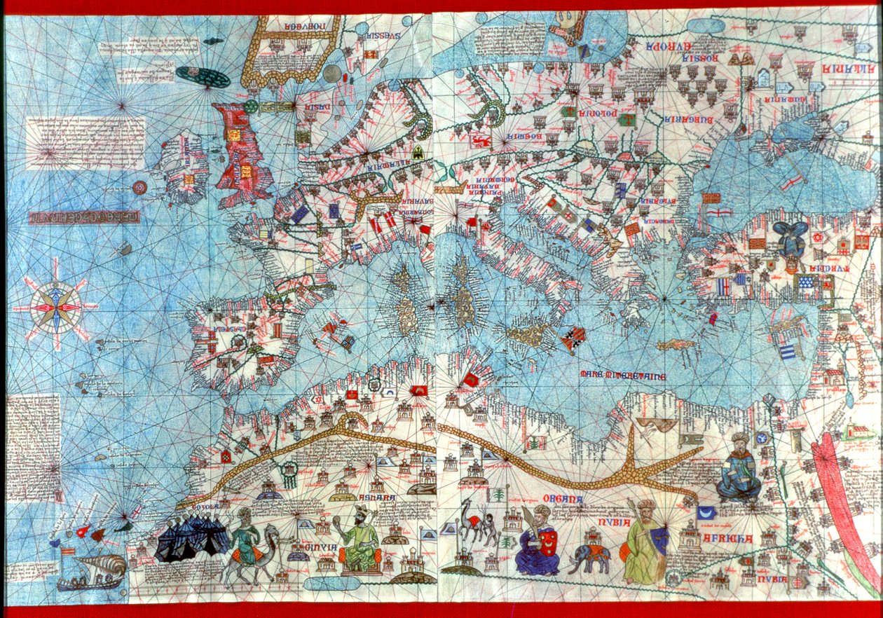 Catalaanse Atlas,1375 (kaart) door Abraham & Cresques Jehuda (1360-1410) Cresques