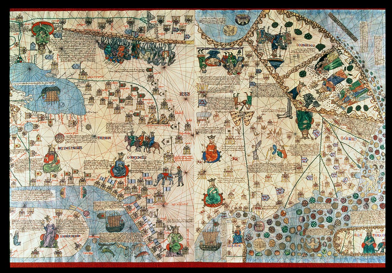 Catalaanse Atlas,1375 (kaart) door Abraham & Cresques Jehuda (1360-1410) Cresques