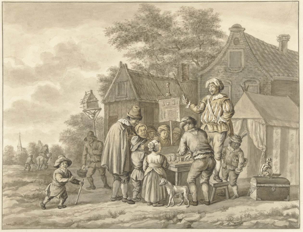 Kwakzalver door Abraham Delfos
