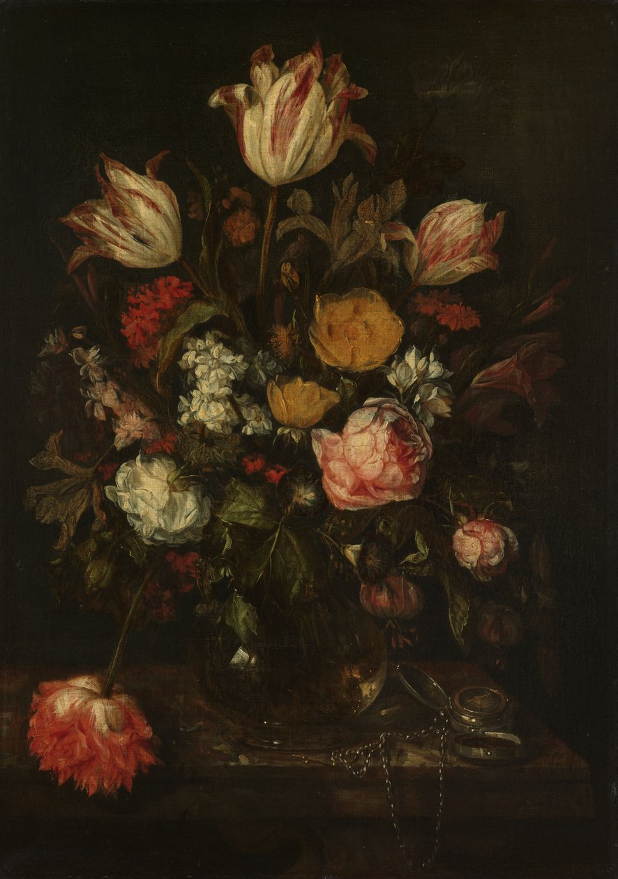 Stilleven met bloemen door Abraham Hendricksz van Beyeren