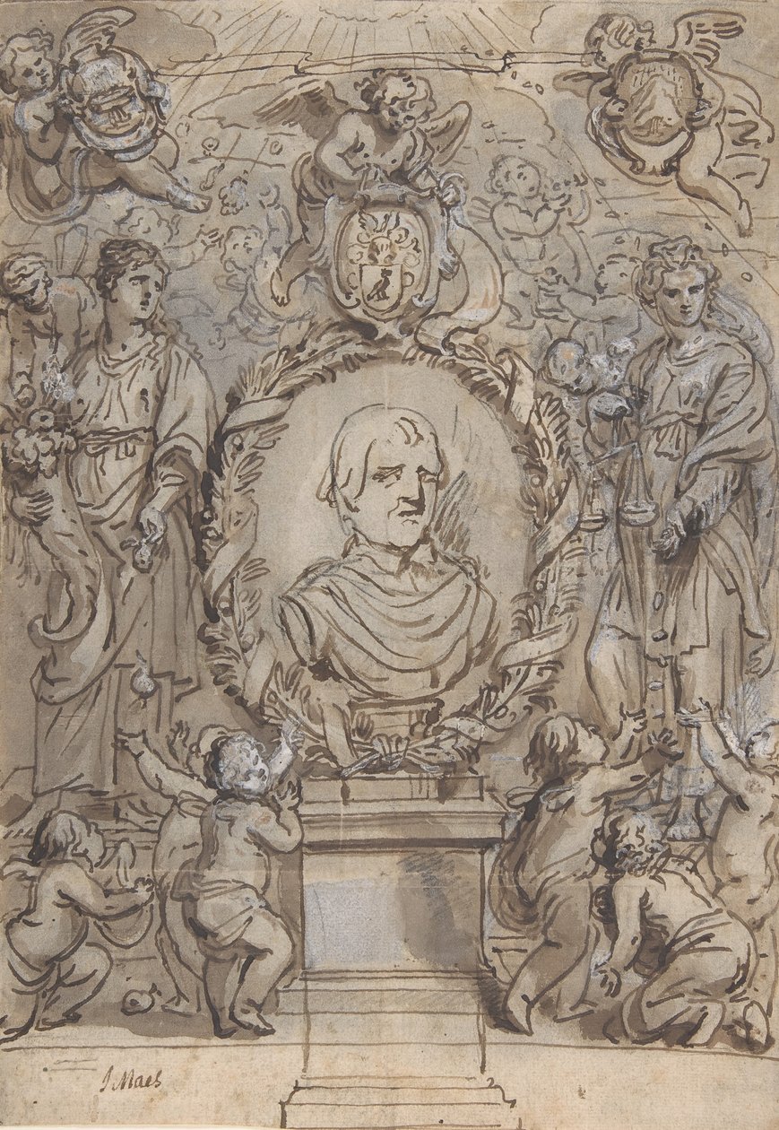 Ontwerp voor een Titelpagina door Abraham Jansz van Diepenbeeck