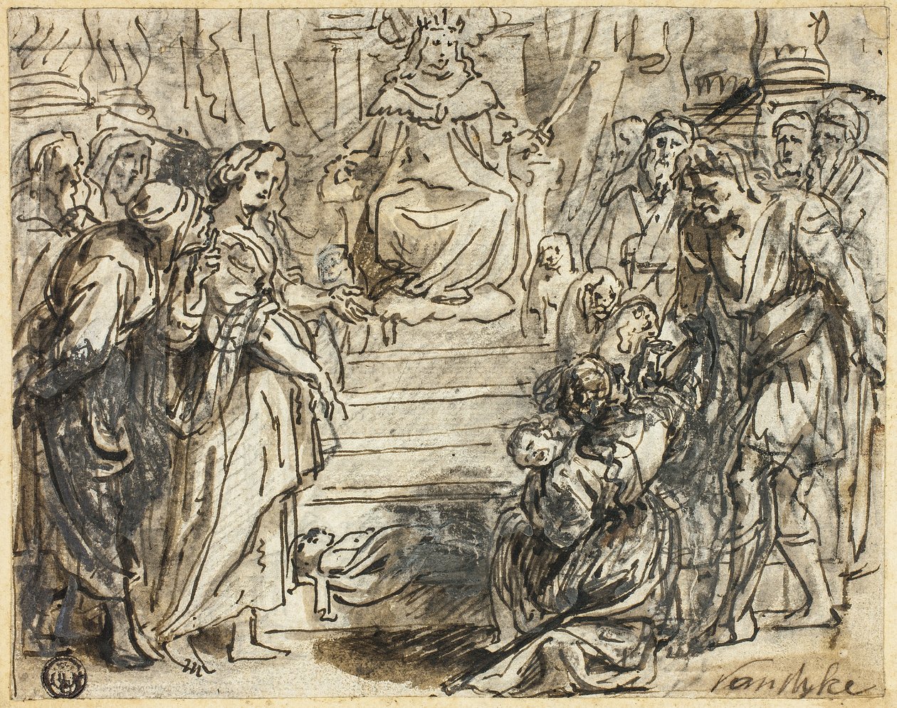 Oordeel van Salomo door Abraham Jansz. van Diepenbeeck