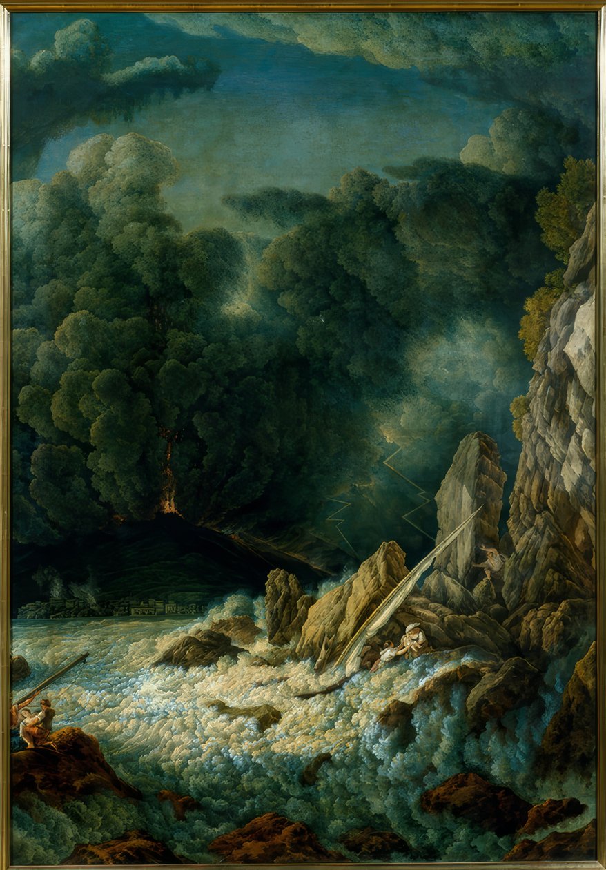 Vesuvius uitbarsting door Abraham Louis Rodolphe Ducros