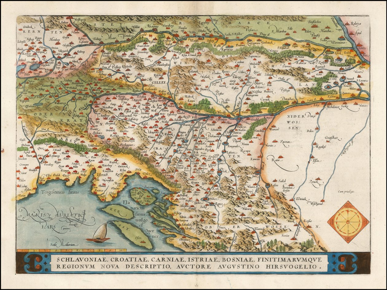 1574 kaart van de westelijke Balkan door Abraham Ortelius door Abraham Ortelius
