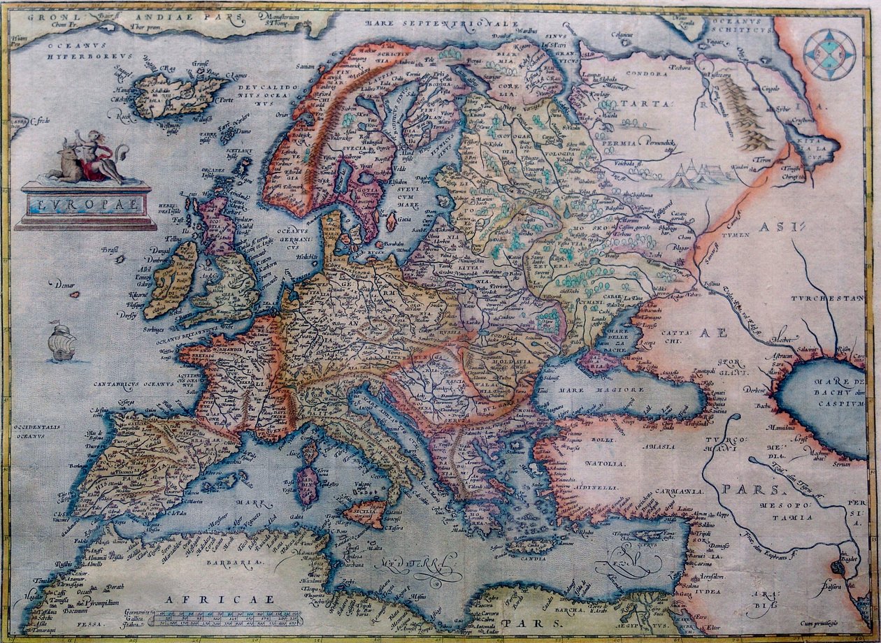 Abraham Ortelius Kaart van Europa door Abraham Ortelius