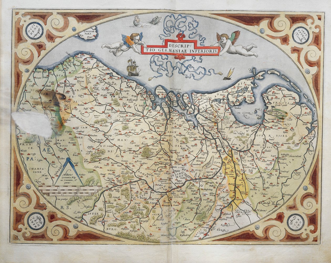 Kaart van Nederland, uit Theatrum Orbis Terrarum door Abraham Ortelius door Abraham Ortelius