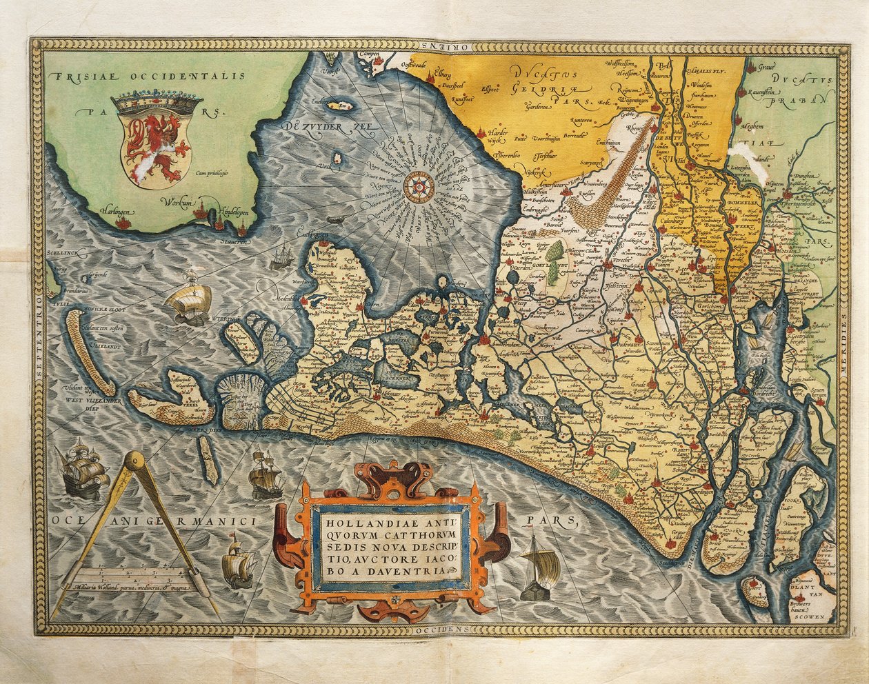 Kaart van Nederland, uit Theatrum Orbis Terrarum door Abraham Ortelius door Abraham Ortelius