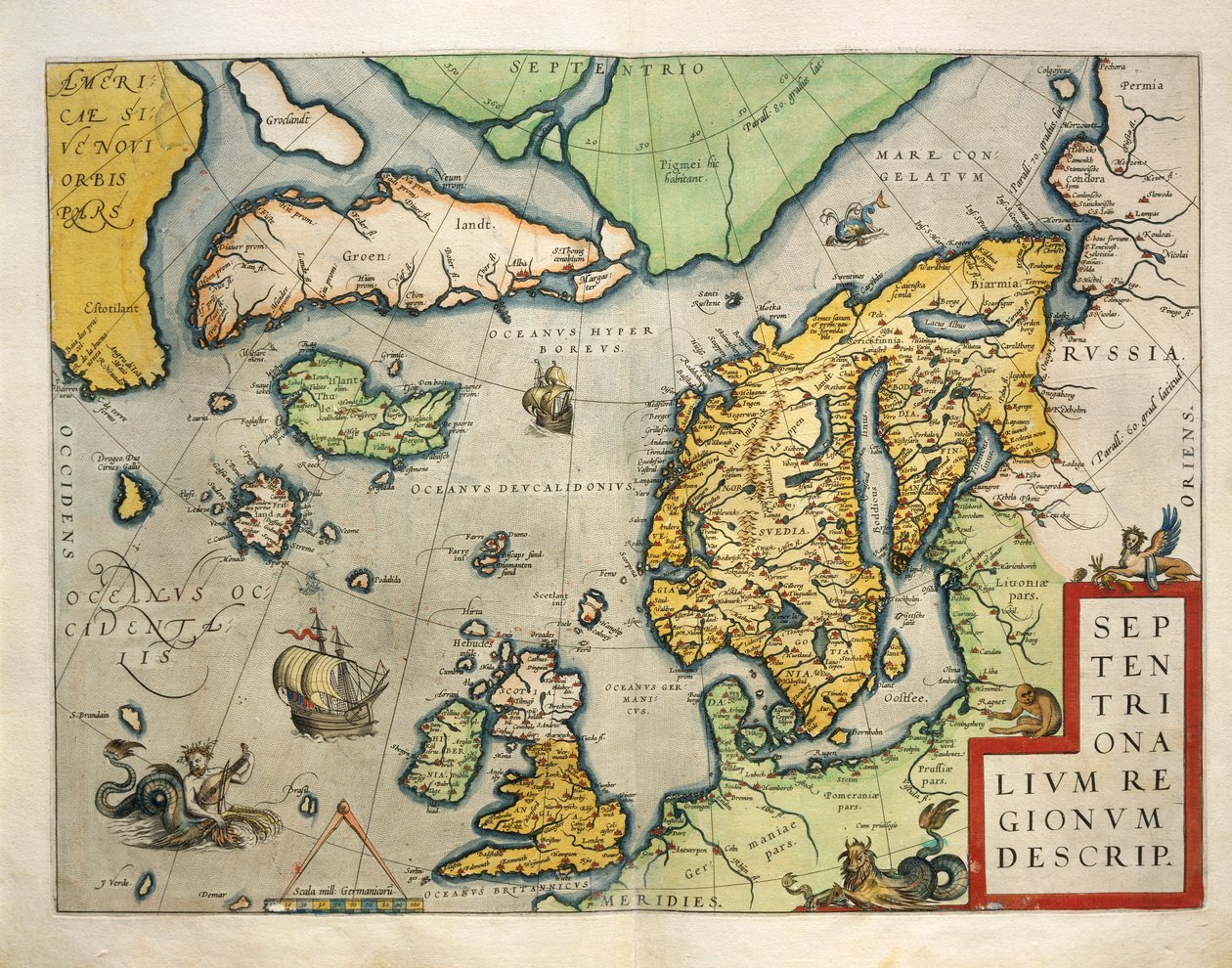 Kaart van Noord-Europa, uit Theatrum Orbis Terrarum door Abraham Ortelius door Abraham Ortelius