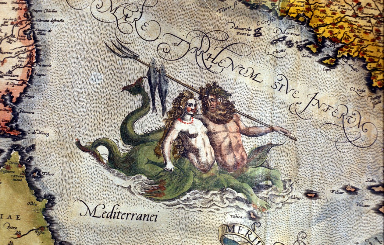 Triton en Sirene in de Middellandse Zee. 