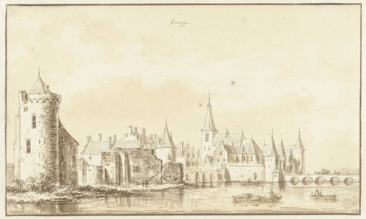 Gezicht op de stad Gennep door Abraham Rademaker