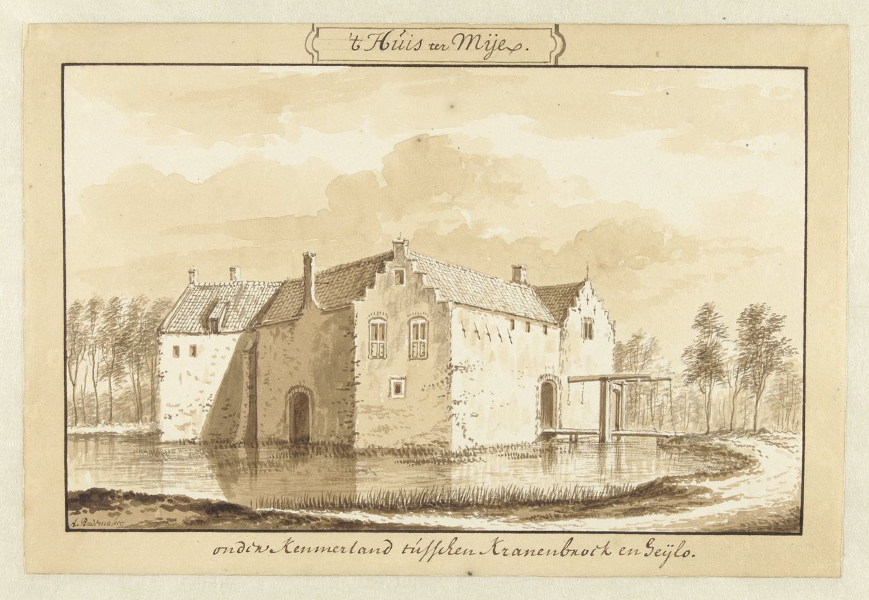 Gezicht op het Huis ter Mey in Kennemerland door Abraham Rademaker