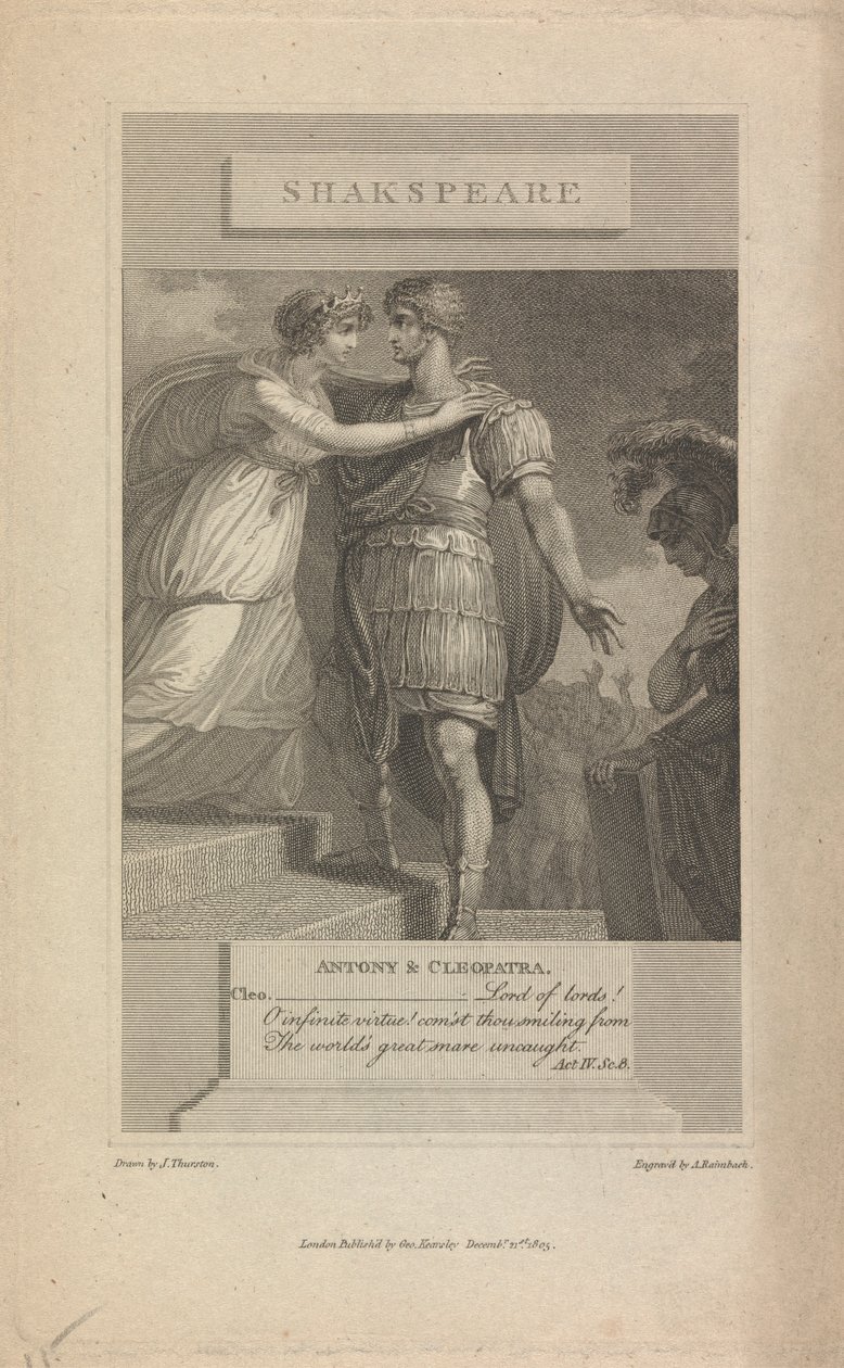 Antonius en Cleopatra Act IV Sc. 8 door Abraham Raimbach