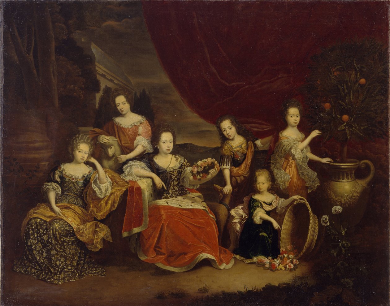 De kinderen van prins Johan George II van Anhalt-Dessau door Abraham Snaphaen