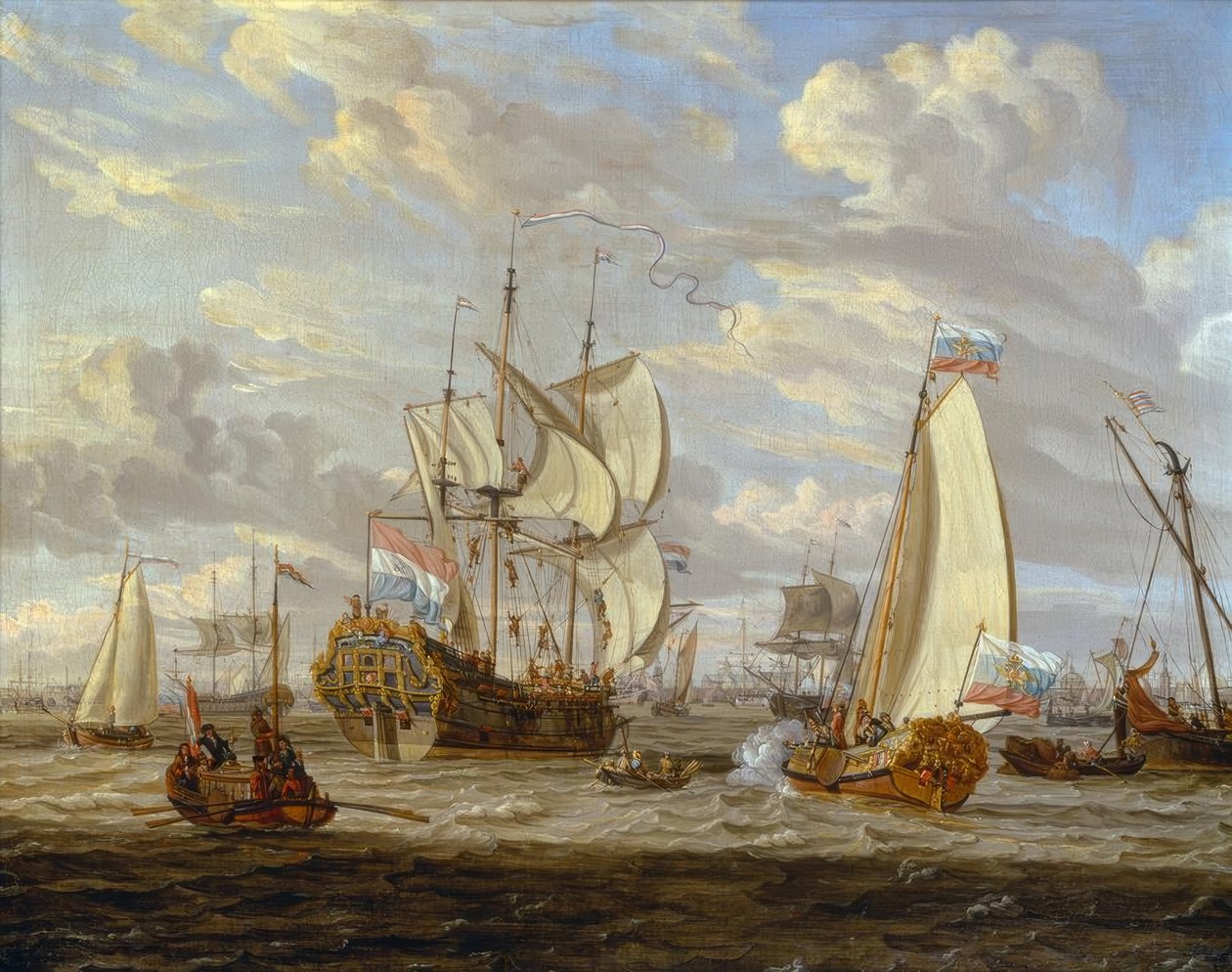 Peter de Grote Bezichtigt het Schip Peter en Paul door Abraham Storck