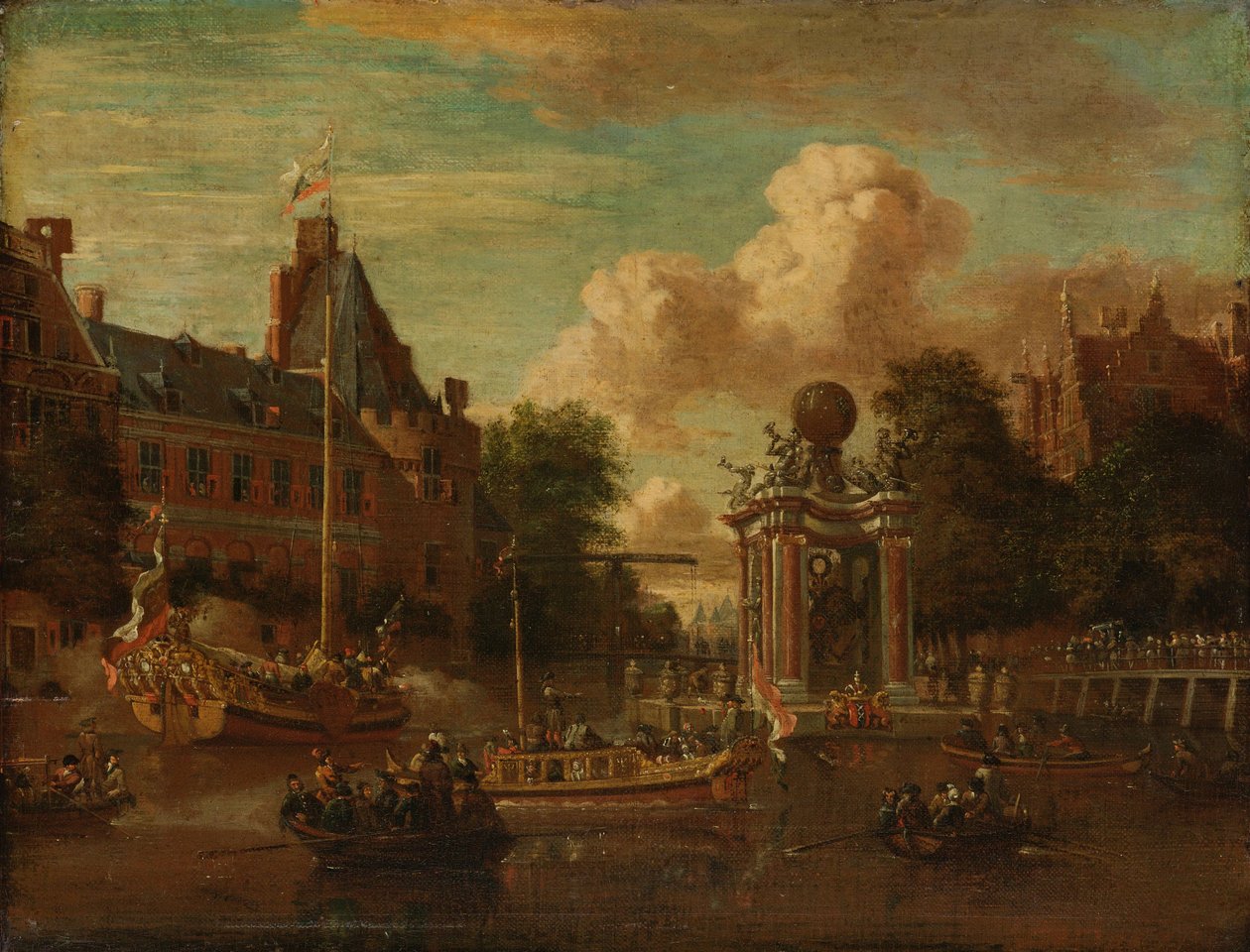 De Moskovische delegatie op bezoek in Amsterdam door Abraham Storck