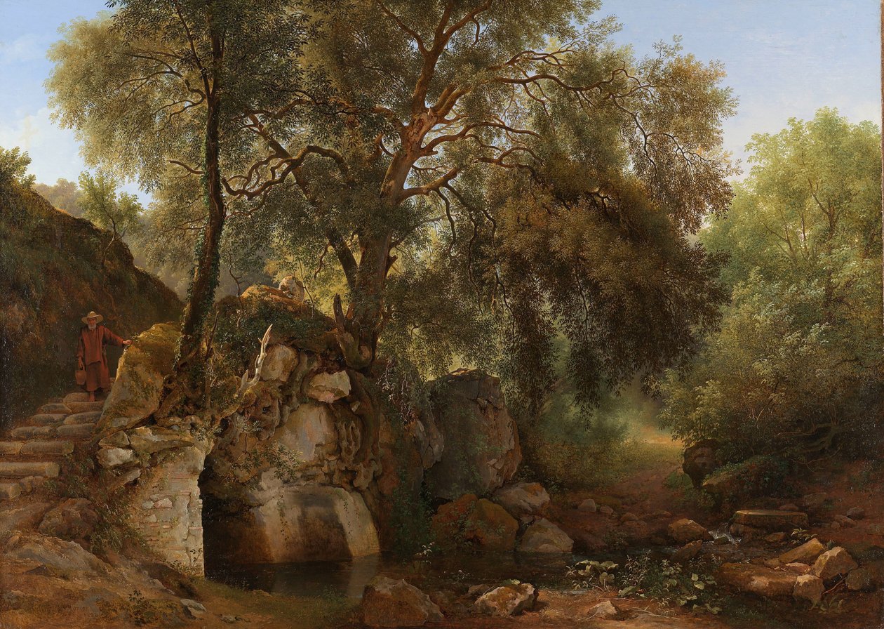 Gezicht in het park van de Villa Chigi bij Ariccia door Abraham Teerlink