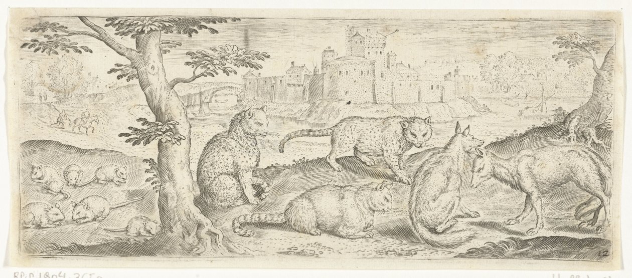 Ratten, katten en vossen door Abraham de Bruyn (possibly)