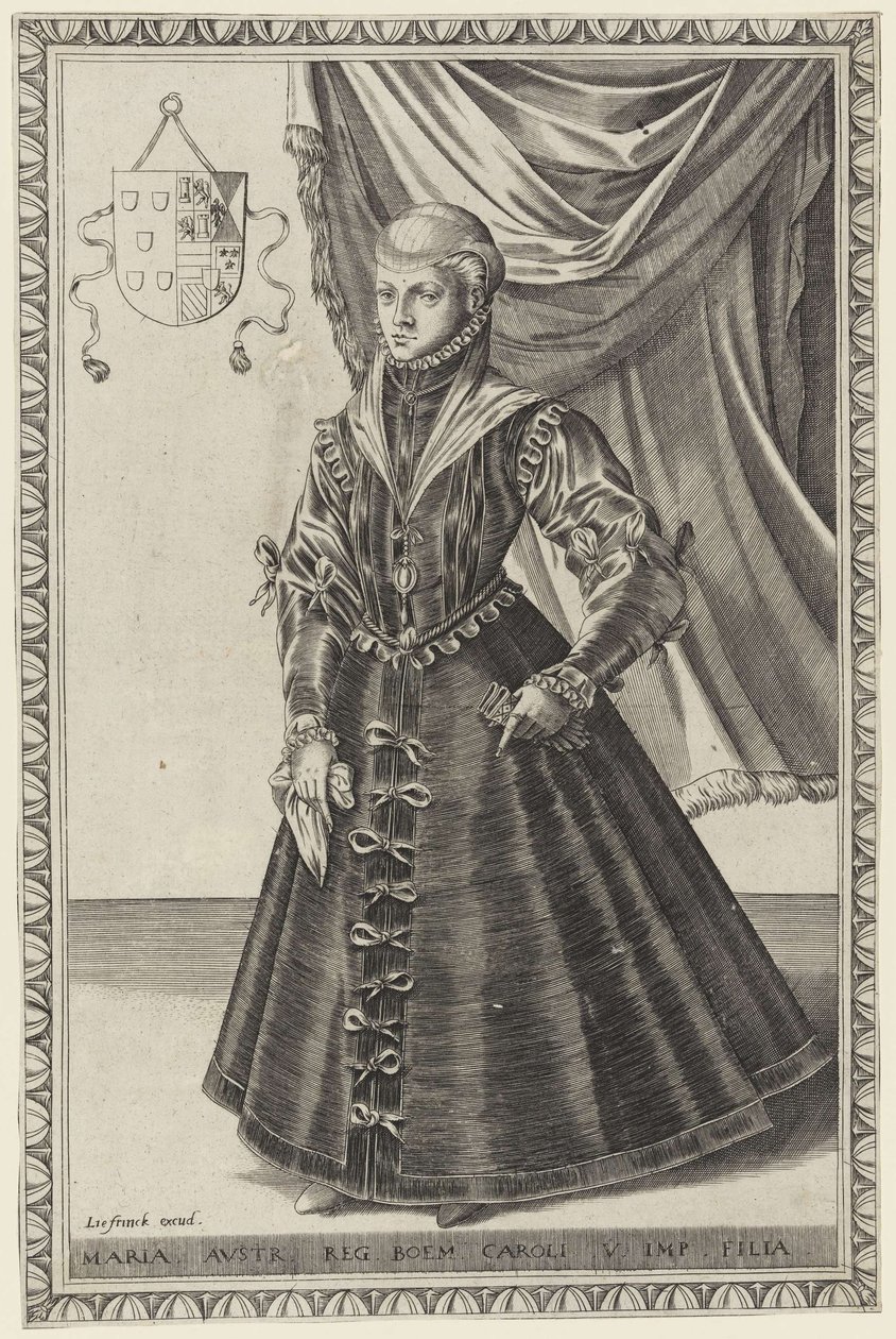 Abraham de Bruyn - Maria van Oostenrijk, dochter van Karel V door Abraham de Bruyn