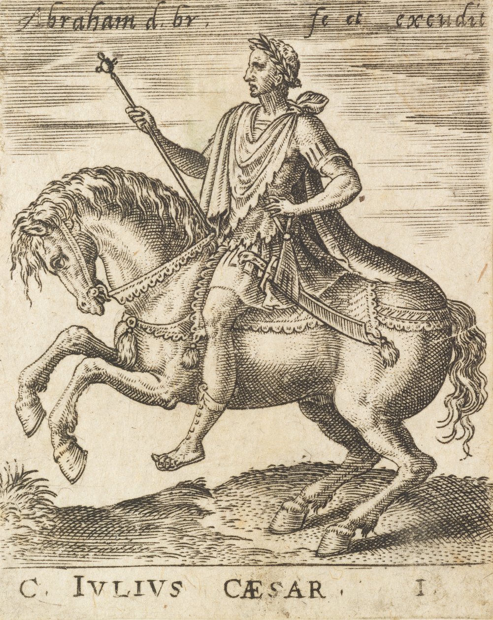 C. Julius Caesar uit Twaalf Caesars te paard, ca. 1565-1587 door Abraham de Bruyn