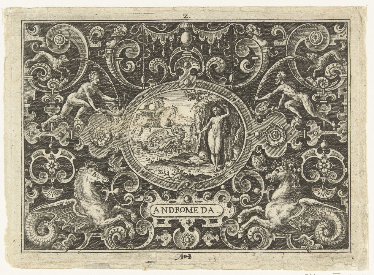 Perseus bevrijdt Andromeda door Abraham de Bruyn