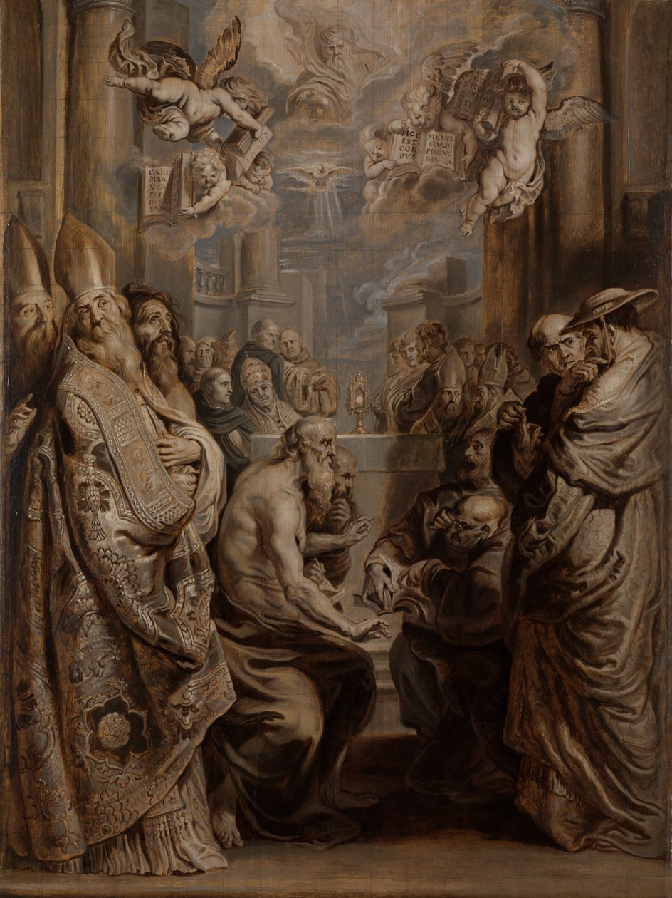 Het dispuut over de aanwezigheid van Christus in de eucharistie door Abraham van Diepenbeeck