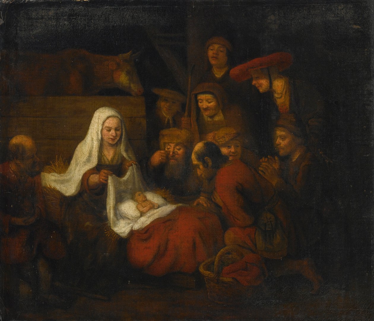Abraham van Dyck Aanbidding van de herders door Abraham van Dijck