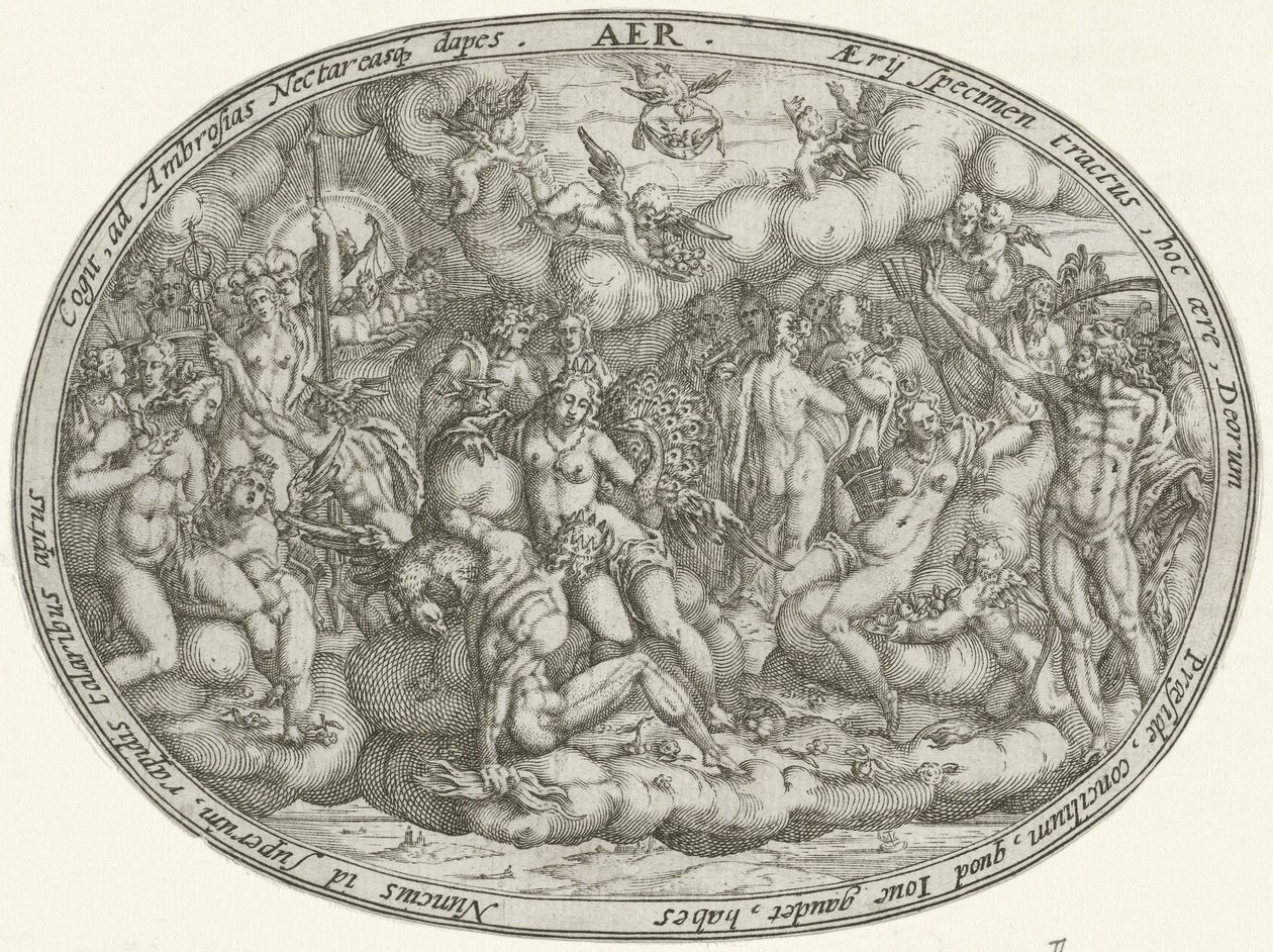 Olympische goden tussen de wolken: het element lucht door Abraham van den Hecken