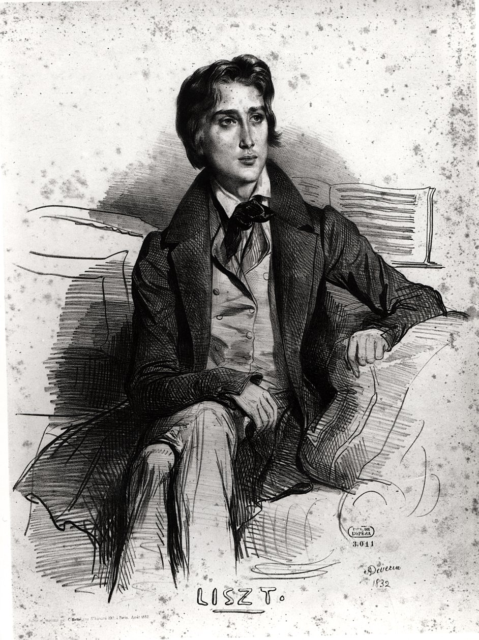 Portret van Franz Liszt (1811-86) augustus 1832 door Achille Devéria