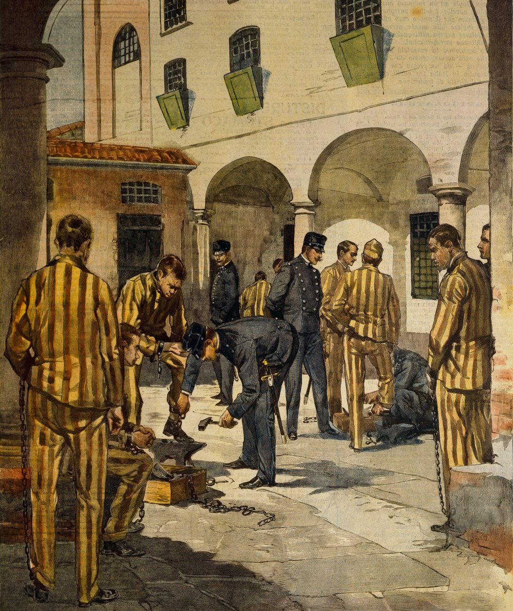 Civiele hervormingen: afschaffing van kettingen in Italiaanse gevangenissen door Achille Beltrame
