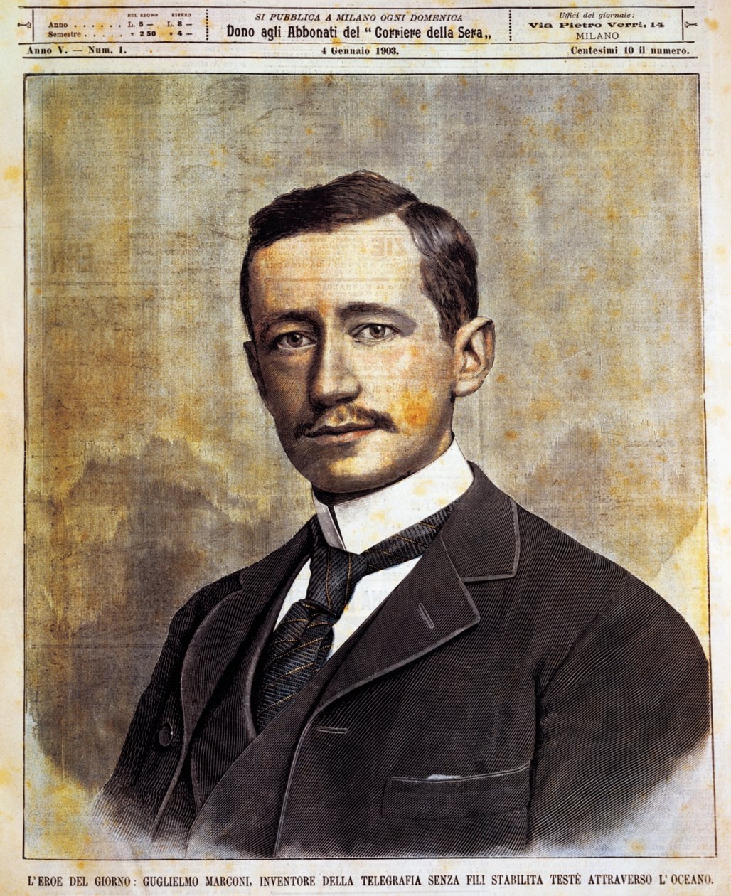 Portret van Guglielmo Giovanni Maria Marconi (Bologna) door Achille Beltrame