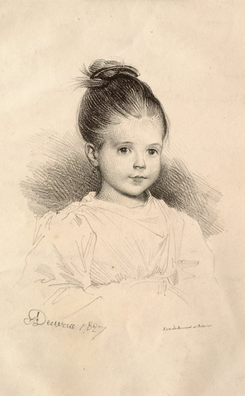 Mejuffrouw Marie de Clérambault (Mlle. Marie de Clérambault) door Achille Devéria